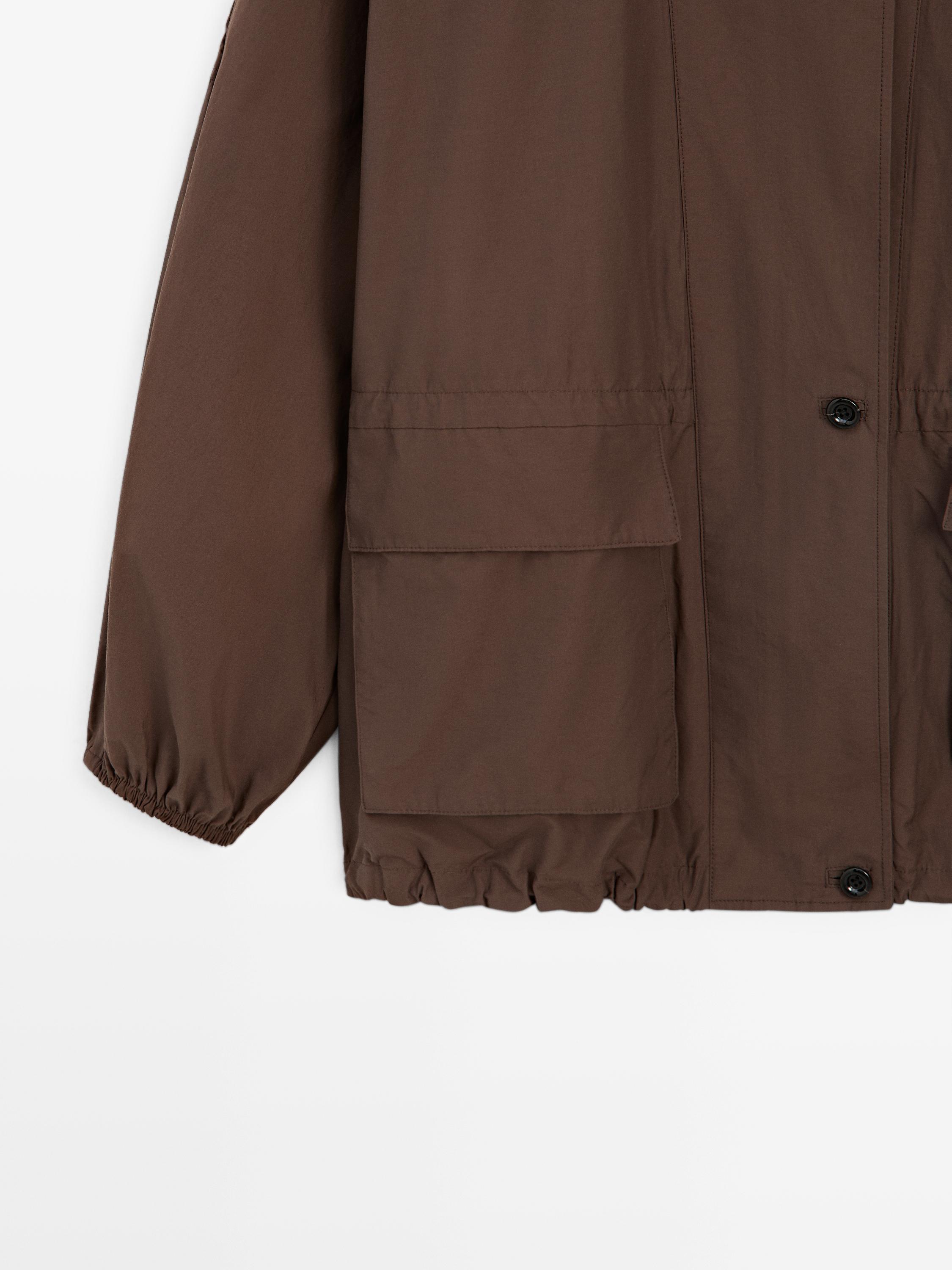 Puff parka with collar detail